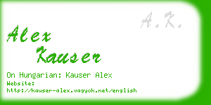 alex kauser business card